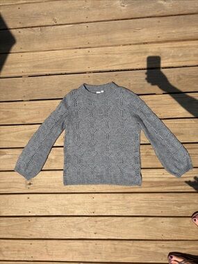 GAP Gray Ribbed Crewneck Sweater